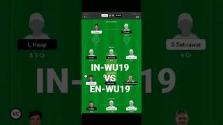 IN-WU19 VS EN-WU19 Dream11 #short