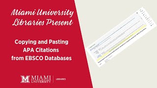 Copy and Paste APA Citations from EBSCO Databases!