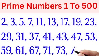 prime numbers 1 to 500 | prime numbers between 1 and 500 | 1 to 500 prime numbers