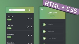 Contacts List App  | HTML \u0026 CSS