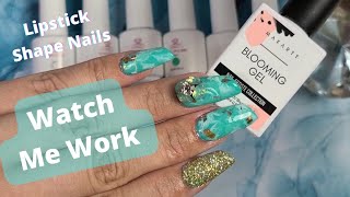 Makartt Nail Art | Marbling With   Blooming Gel | Lipstick Nail Shape