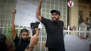 Protests break out over Lasantha Wickrematunge case block outside attorney general office