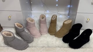 Bearpaw Winter Boots on feet / Botas para invierno Bearpaw/ Pink/Gray/Tan/Black