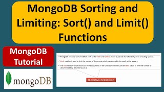 MongoDB Sorting and Limiting: Sort() and Limit() Functions | MongoDB Tutorial for Beginners