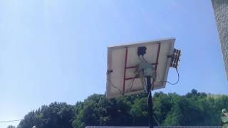 Time lapse of solar panel tracking the sun