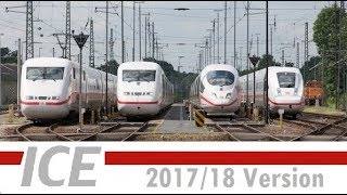 Alle ICE-Züge/all ICE-Trains:ICE 1,ICE 2,ICE 3,ICE T,ICE Velaro D,ICE MET,ICE 4 (2017/18©ZD Li)