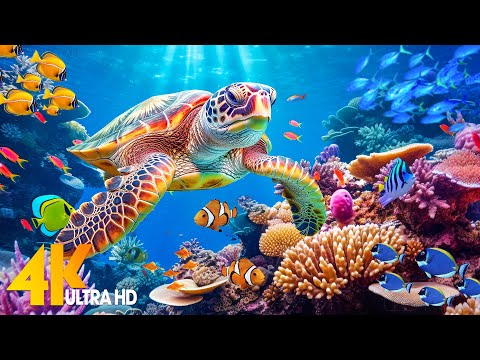 Under Red Sea 4K - Beautiful Coral Reef Fish in Aquarium, Sea Animals for Relaxation - 4K Video #1