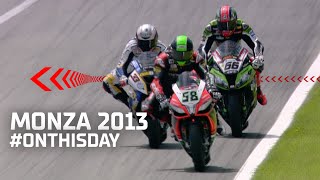 Melandri wins in CRAZY LAST LAP vs Sykes and Laverty | #OnThisDay in 2013 at Monza