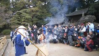 岡山後楽園の菰焼き　２０１９年２月２０日