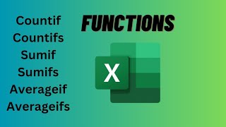 Countif Sumif and Averageif Functions in Microsoft Excel