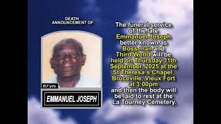 Emmanuel Joseph ~ Short Obituary