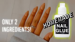 How To Make Nail Glue At Home | Homemade Nail Glue w/ 2 ingredients *it really works!*