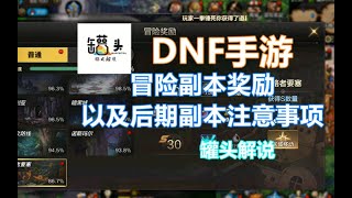 【DNF手游】后期副本升级注意事项（冒险奖励机制解读） 迷宫BOSS太刚了 【罐头】