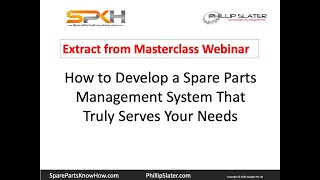 Spare Parts Management Webinar - Introduction