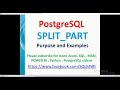 Postgresql Tutorials | Split_Part in Postgresql | postgresql string split examples