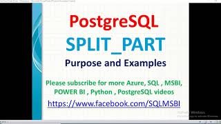 Postgresql Tutorials | Split_Part in Postgresql | postgresql string split examples