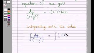 Example:Solve Differential Equation using Variable Separable method