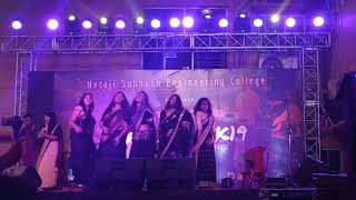 Teri aakhya ka yo kajal. A freshers welcome event 2019 in NSEC kolkata.Girls on stage.