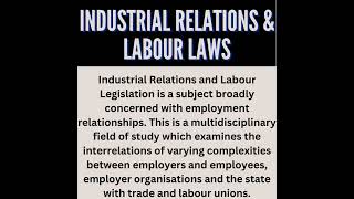 industrial relations \u0026 labour laws