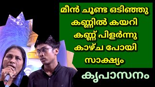 മീൻ ചൂണ്ട ഒടിഞ്ഞു കണ്ണിൽ കയറി കണ്ണ് പിളർന്നു കാഴ്‌ച പോയി സാക്ഷ്യം