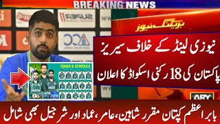 Pakistan Cricket Team 18 Members Squad Vs New Zealand T20 Series 2024