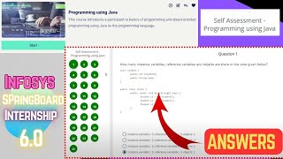 Self Assessment - Programming using Java Answers