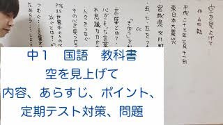 【国語　中学】空を見上げて　中1 ポイント、内容、定期テスト対策