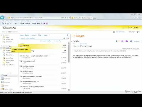 Outlook tutorial: Checking your mailbox size | lynda.com Outlook tutorial: Checking your mailbox size | lynda.com