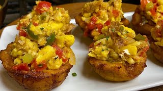 Plantain Cups with Ackee \u0026 Saltfish,