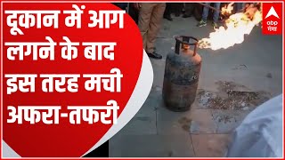 Chandauli में दुकान के अंदर आग का तांडव, अफरा-तफरी का माहौल। UP News