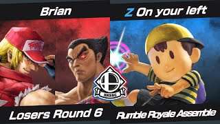 Brian (Kazuya/Terry) vs On your left (Ness) - Losers Round 6 | HKSBC Rumble Royale Assemble