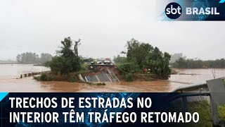 Estradas no RS são liberadas, mas tráfego permanece intenso | SBT Brasil (16/05/24)