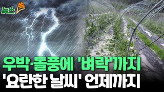 [뉴스쏙] 우박·돌풍에 '벼락'까지…'요란한 날씨' 언제까지 / 연합뉴스TV (YonhapnewsTV)