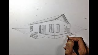 ARCHITECTURAL │How To Draw a Simple House in 2 Point Perspective #18