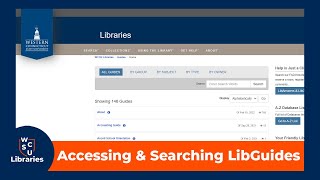 Accessing & Searching LibGuides - WCSU Library Tutorials