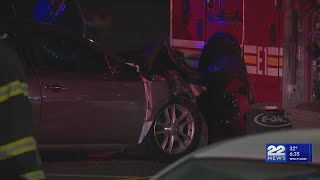 Five sent to hospital after car crashes into Hartford firetruck