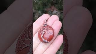 Red Jasper Full Moon Copper Tree of Life Pendant Necklace #shorts #spiritual #protection