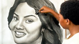 A true gifted hand | Felicia from Ahantaman Girls draws Nana Ama McBrown.