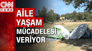 Evden atılan aile çadırda yaşıyor