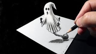 👻Drawing Trick - How to Draw 3D Ghost Illusion - Vamos
