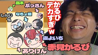 今話題のゲームをスイカの代わりに友達を使って遊ぶけんき【赤見かるび/夜よいち/なちょ猫/天鬼ぷるる/ありけん/しんじ/けんき切り抜き】