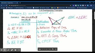 7.4 Overlapping Triangles Advanced Geometry Lesson