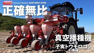 正確無比！真空播種機 GASPARDO SP4Mによる子実トウモロコシの播種