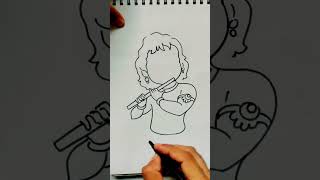 Quick simple and easy drawing of  little krishna/ little krishna drawing in easy steps