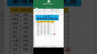 Excel 菜鳥和高手的區別 職場辦公技巧