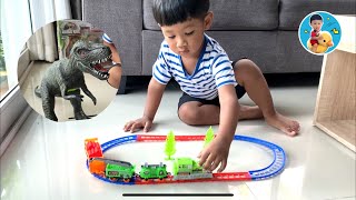 น้องภูมิ | รีวิวของเล่นใหม่ ชุดรถไฟไดโนเสาร์