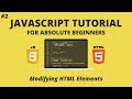 JavaScript for Beginners #2 -  Modifying HTML Elements (getElementByID, innerHTML etc. )