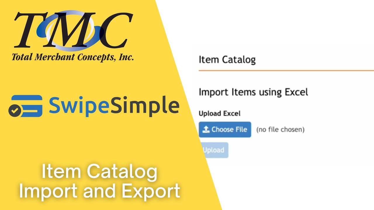 Swipesimple Item Catalog Import And Export Youtube