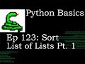 Python Basics Sort List of Lists Pt. 1