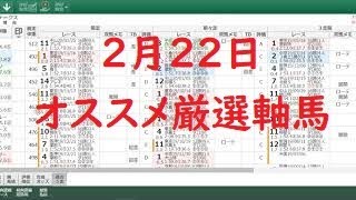 ２月２２日のオススメ厳選軸馬